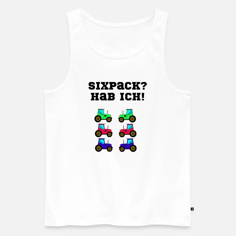 trecker sixpack kinder traktor - Männer Premium Bio Tank Top - Weiß