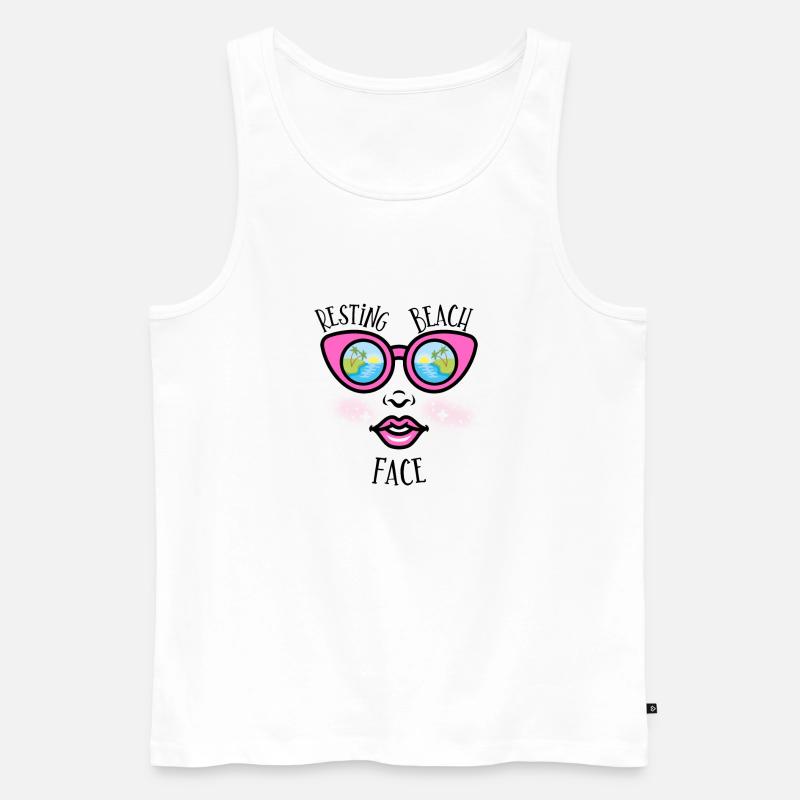 Resting Beach Face - Beach Lovers - Männer Premium Bio Tank Top - Weiß