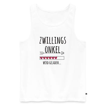 werdender Zwillingsonkel Schwangerschaft Zwillinge - Männer Premium Bio Tank Top - Weiß - Vorne - Michal (187cm)
