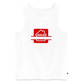 House sold red sign - Men's Premium Organic Tank Top - white - Front - AI Model Male 178 light (178cm)