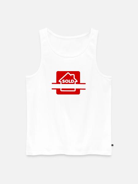 Maison vendue panneau rouge - Débardeur bio Premium Homme - blanc