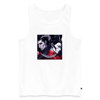 Samurai dragon portrait Art Valentine Moonlight - Männer Premium Bio Tank Top - Weiß - Vorne - AI Model Male 178 light (178cm)