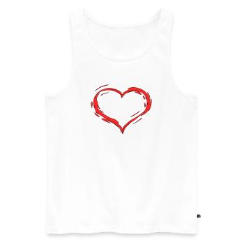 Herz - Männer Premium Bio Tank Top - Weiß - Vorne - Michal (187cm)
