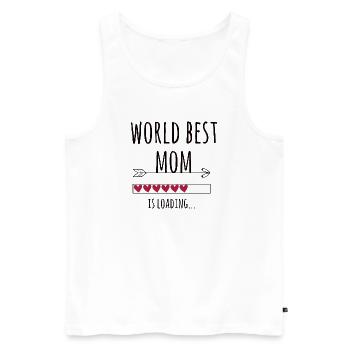 Meilleur cadeau de grossesse Mama au monde - Débardeur bio Premium Homme - blanc - Devant - Michal (187cm)