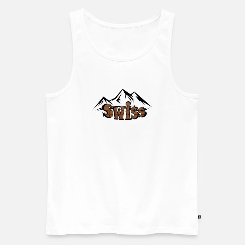 Schweizer Bergschokolade - Männer Premium Bio Tank Top - Weiß