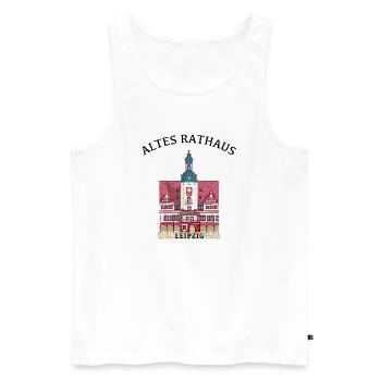 Kultiges Altes Rathaus Leipzig, Sachsen - Männer Premium Bio Tank Top - Weiß - Vorne - Michal (187cm)