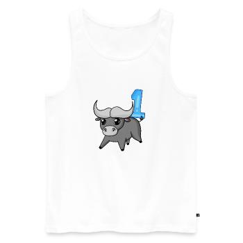 1 Jahre alt - 1. Geburtstag mit Tier Motiv - Männer Premium Bio Tank Top - Weiß - Vorne - Michal (187cm)