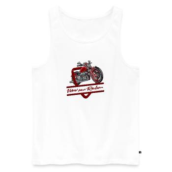 Live to Ride Vintage Motorcycle - Men's Premium Organic Tank Top - white - Front - Michal (187cm)