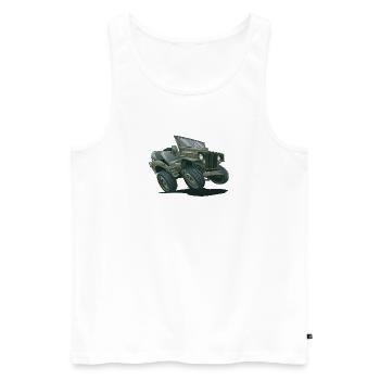 Willys MB Offroader 4x4 Millitary Oldtimer Us Army - Männer Premium Bio Tank Top - Weiß - Vorne - AI Model Male 178 light (178cm)
