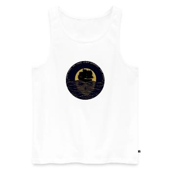 Quod sumus hoc eritis - Men's Premium Organic Tank Top - white - Front - Michal (187cm)