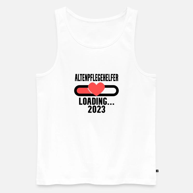 Altenpflegehelfer Beruf Loading 2023 - Männer Premium Bio Tank Top - Weiß