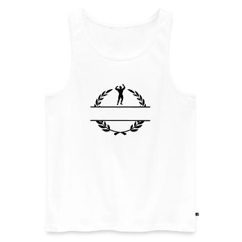 Culturiste en couronne de laurier - Débardeur bio Premium Homme - blanc - Devant - Michal (187cm)