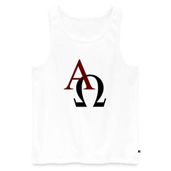 Alpha und Omega - Männer Premium Bio Tank Top - Weiß - Vorne - AI Model Male 178 light (178cm)