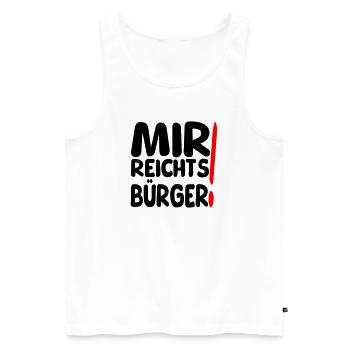 reicht mir Bürger - Männer Premium Bio Tank Top - Weiß - Vorne - Michal (187cm)
