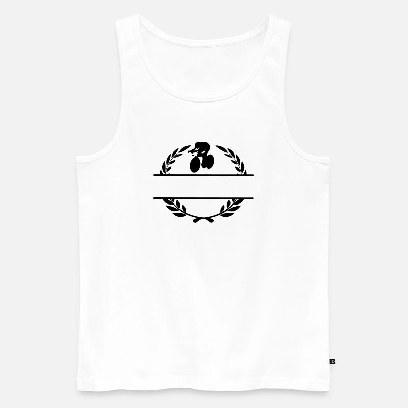Bahnradfahrer Lorbeerkranz - Männer Premium Bio Tank Top - Weiß