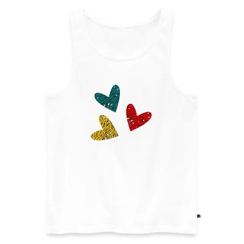 HEART. HEARTS. SAINT VALENTINE. LOVE. LOVE. CHRISTMAS - Men's Premium Organic Tank Top - white - Front - Michal (187cm)