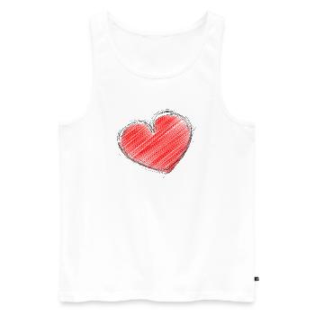 HERZ. HERZ. HEILIGER VALENTIN. LIEBE. LIEBE. WEIHNACHTEN - Männer Premium Bio Tank Top - Weiß - Vorne - Michal (187cm)