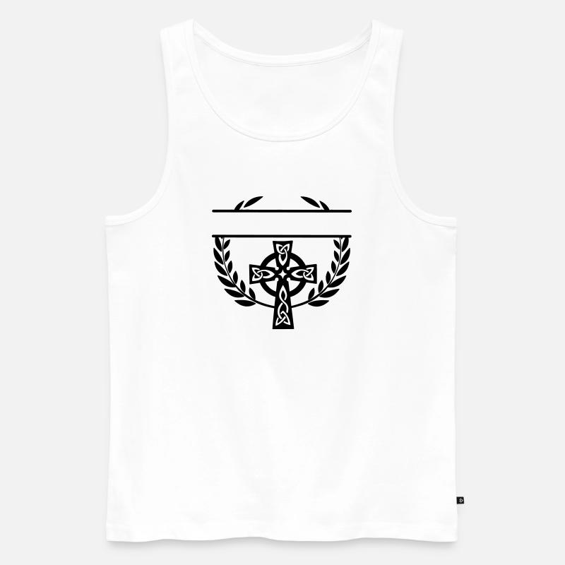 Keltisches Kreuzmonogramm - Männer Premium Bio Tank Top - Weiß