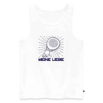 Padelspiel Racket Padel Sportart Spieler Statement - Männer Premium Bio Tank Top - Weiß - Vorne - Michal (187cm)