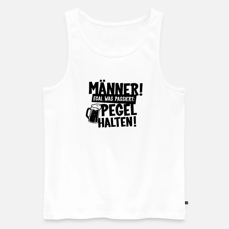 Männer Pegel halten Bier - Männer Premium Bio Tank Top - Weiß