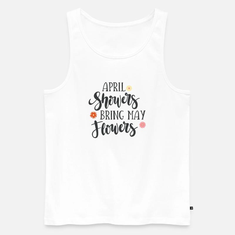 Aprilschauer bringen Maiblumen - Männer Premium Bio Tank Top - Weiß