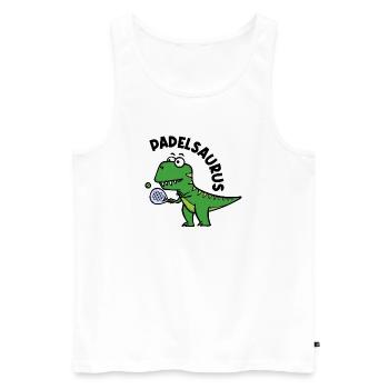 Dinosaurier Padel Spieler Schläger Ball Spruch - Männer Premium Bio Tank Top - Weiß - Vorne - AI Model Male 178 light (178cm)