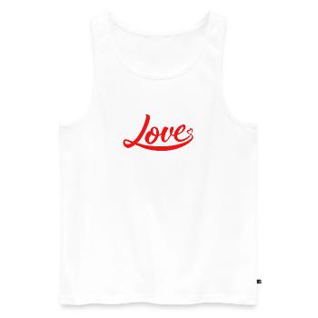 Heart Love Lettering with Bows - Men's Premium Organic Tank Top - white - Front - Michal (187cm)