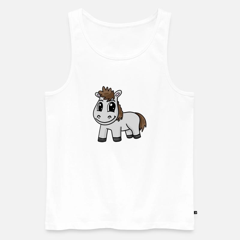 Pferd - Männer Premium Bio Tank Top - Weiß