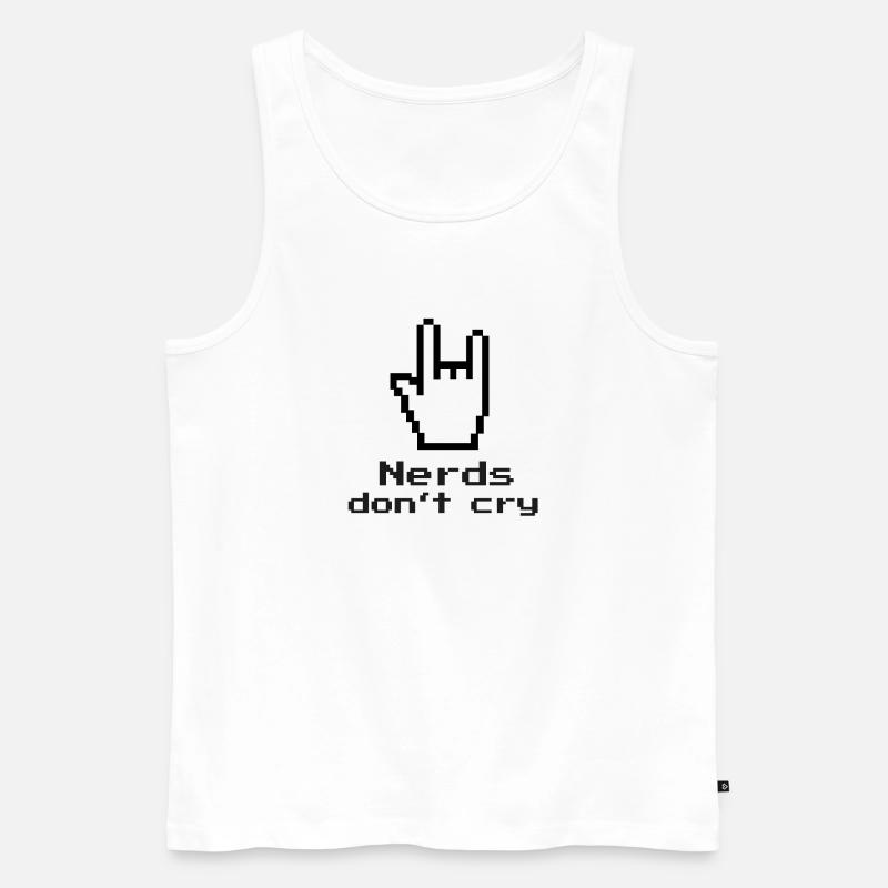 Les nerds ne pleurent pas! ringard, informatique, informatique, programmeur - Débardeur bio Premium Homme - blanc