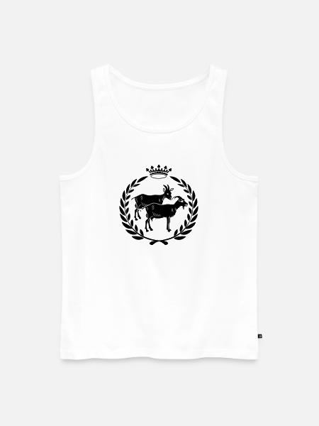 Goat logo laurel wreath - Men's Premium Organic Tank Top - white