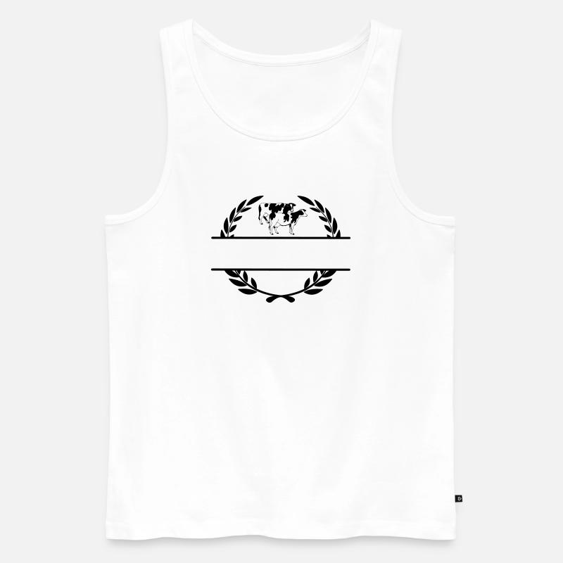 Monogramm Milchkühe - Männer Premium Bio Tank Top - Weiß