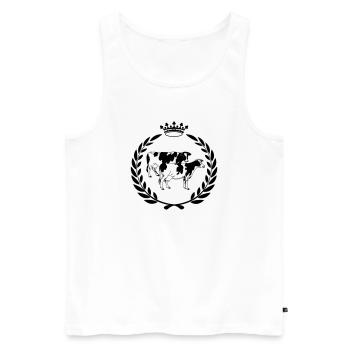 Award-winning cow laurel wreath - Men's Premium Organic Tank Top - white - Front - AI Model Male 178 light (178cm)