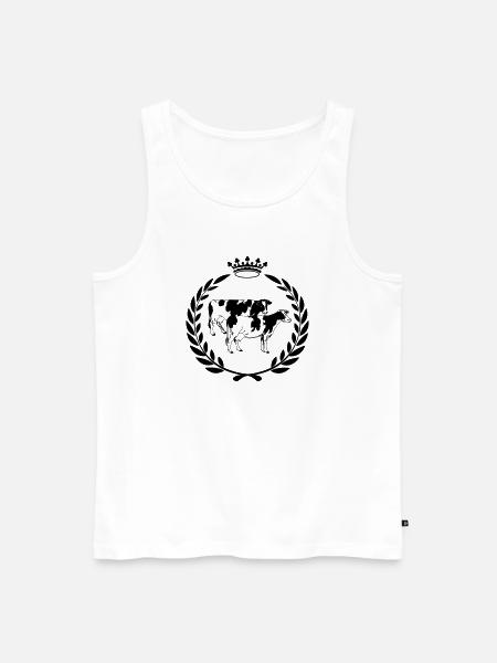 Award-winning cow laurel wreath - Men's Premium Organic Tank Top - white