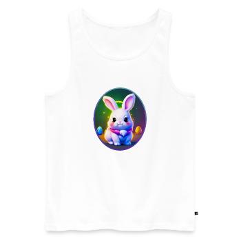 Easter egg with Easter bunny motif - Men's Premium Organic Tank Top - white - Front - AI Model Male 178 light (178cm)