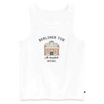 Wesel, Berliner Tor, kultiges Wahrzeichen - Männer Premium Bio Tank Top - Weiß - Vorne - AI Model Male 178 light (178cm)