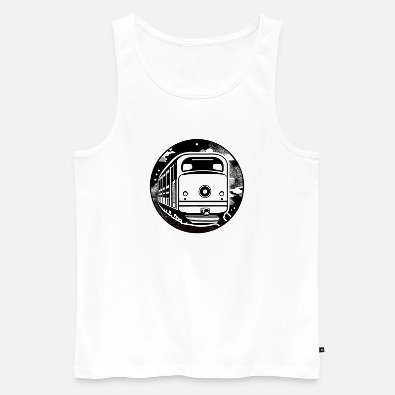 Lokomotive, Zug, Eisenbahn - Männer Premium Bio Tank Top - Weiß