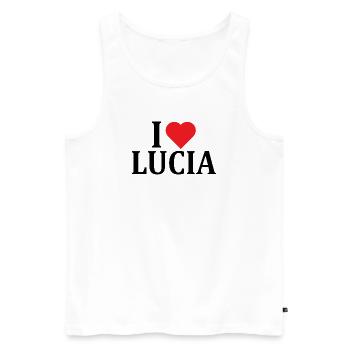 name t-shirt I love Lucia t-shirt gift idea - Men's Premium Organic Tank Top - white - Front - AI Model Male 178 light (178cm)
