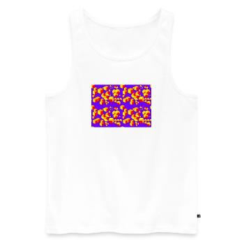 Deco pattern cube colored - Men's Premium Organic Tank Top - white - Front - AI Model Male 178 light (178cm)