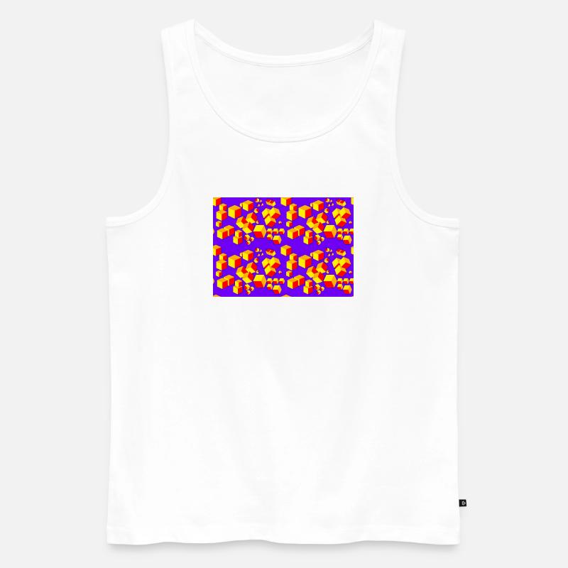 Dekopattern Würfel farbig - Männer Premium Bio Tank Top - Weiß