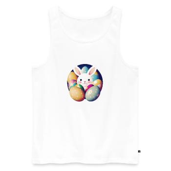 Easter bunny with Easter eggs - Men's Premium Organic Tank Top - white - Front - Michal (187cm)