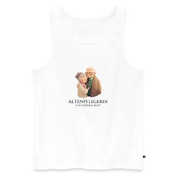 Altenpflegerin aus Leidenschaft - Stolz auf Beruf - Männer Premium Bio Tank Top - Weiß - Vorne - Michal (187cm)