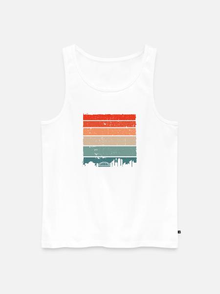 Sunset Gradient City Skyline - Men's Premium Organic Tank Top - white