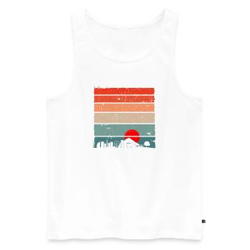Sunset Torii Skyline - Men's Premium Organic Tank Top - white - Front - AI Model Male 178 light (178cm)