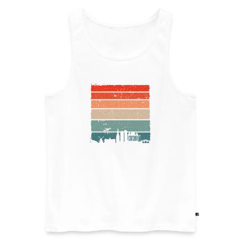 Sunset Skyline Silhouette - Men's Premium Organic Tank Top - white - Front - AI Model Male 178 light (178cm)