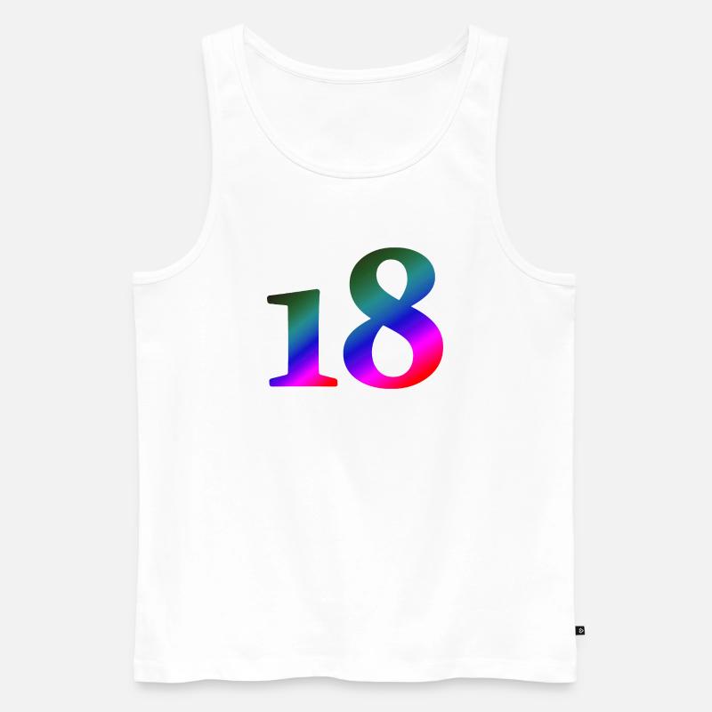 18, bunter farbverlauf, schenken - Männer Premium Bio Tank Top - Weiß