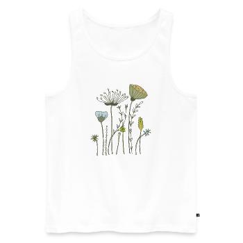 trockenblumen Blumenwiese - Männer Premium Bio Tank Top - Weiß - Vorne - Michal (187cm)