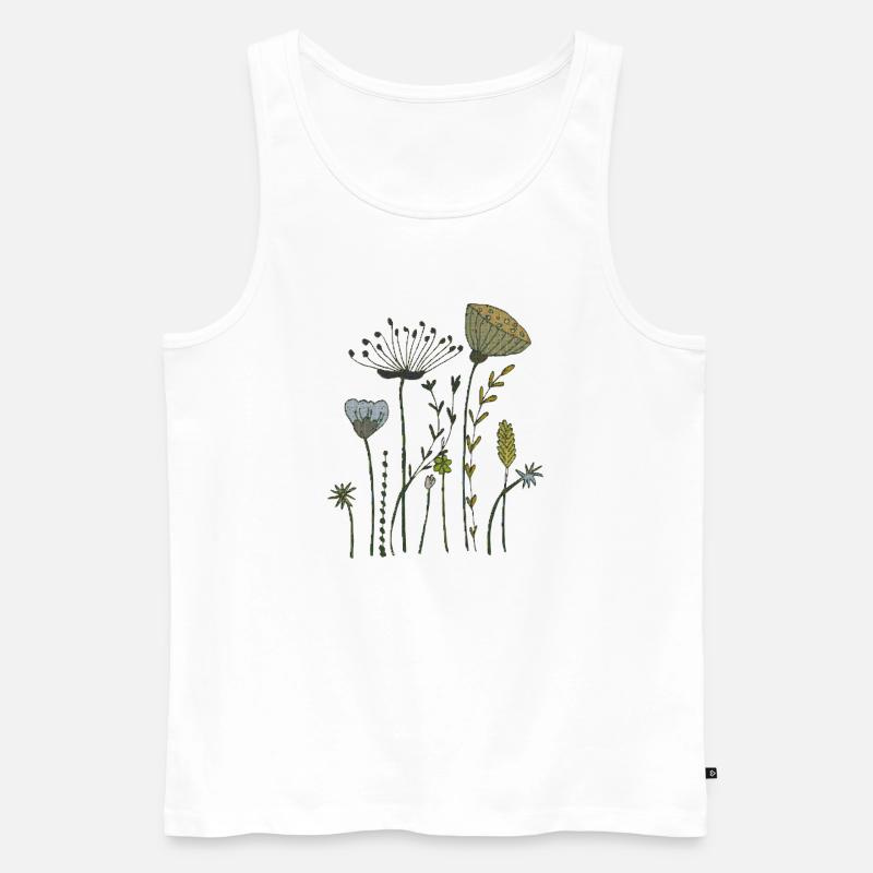 trockenblumen gewebe - Männer Premium Bio Tank Top - Weiß