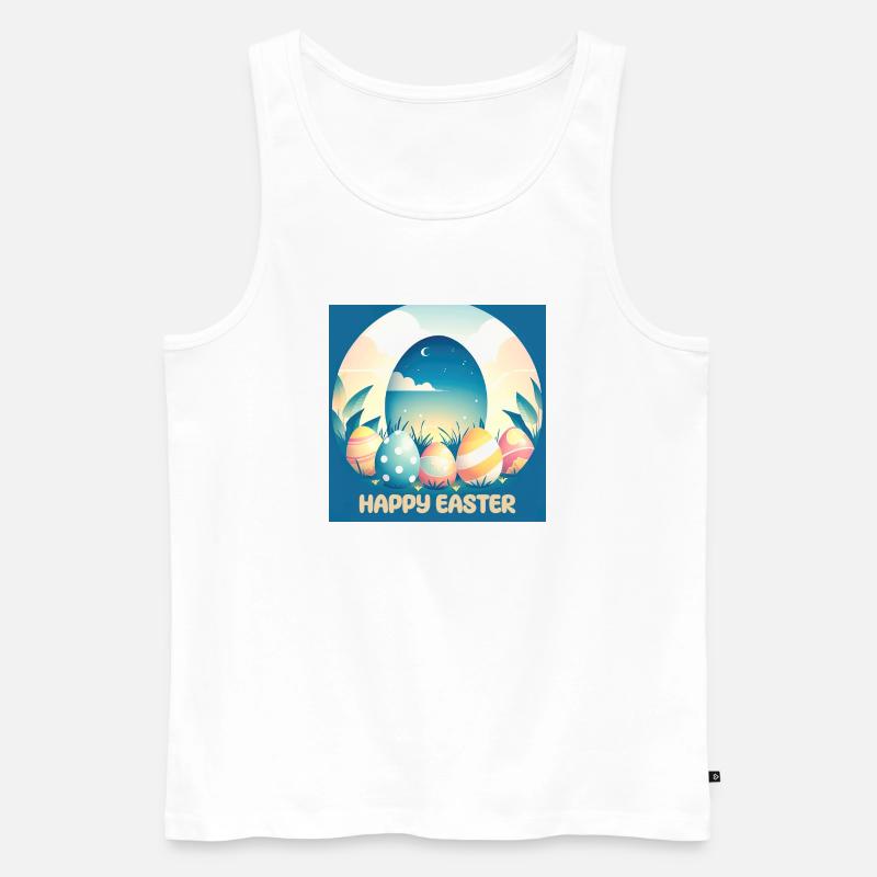 Happy Easter, Easter Egg - Men's Premium Organic Tank Top - white