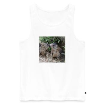 Murmeltiere 5 verschmust. Alpen Liebe und Geschenk - Männer Premium Bio Tank Top - Weiß - Vorne - AI Model Male 178 light (178cm)