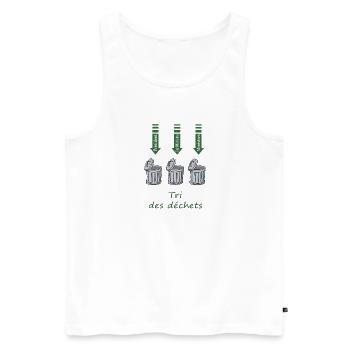 Tri des déchets - Débardeur bio Premium Homme - blanc - Devant - AI Model Male 178 light (178cm)